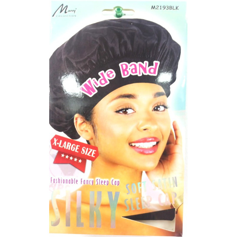 Wide Band Silky Cap Black M2193BLK
