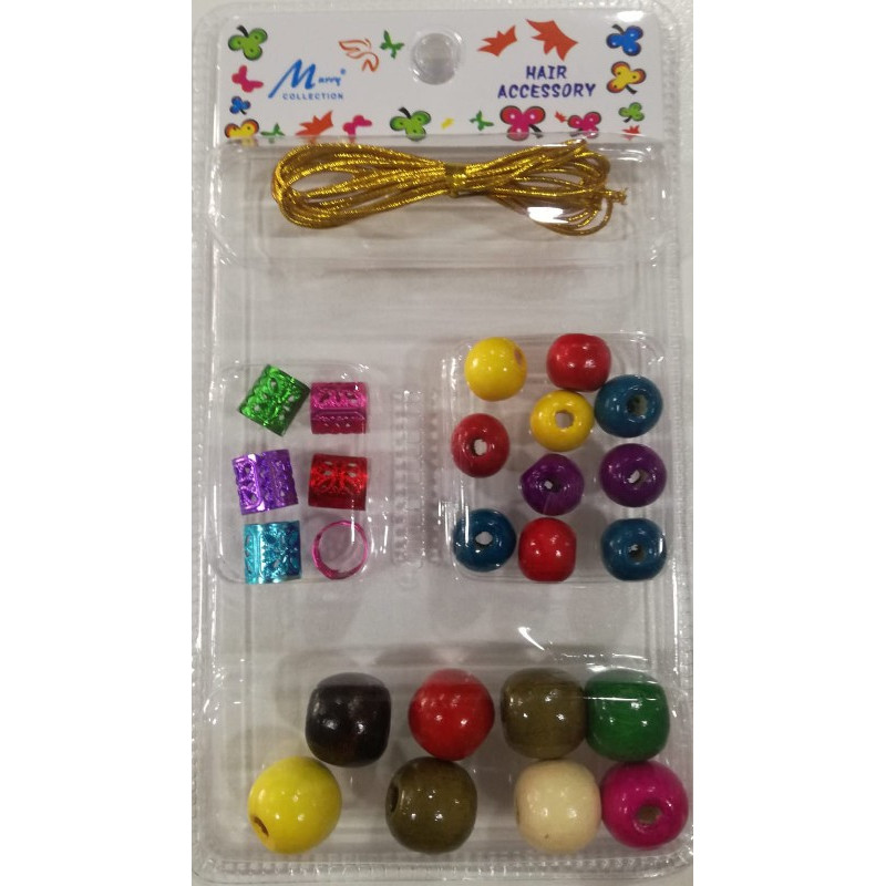 Murry Wooden/Metal Beads With Gold String