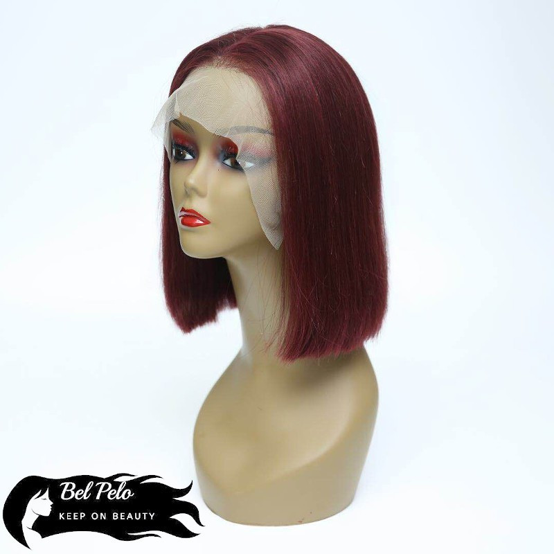 Bob Lace Wig Color Red Wine