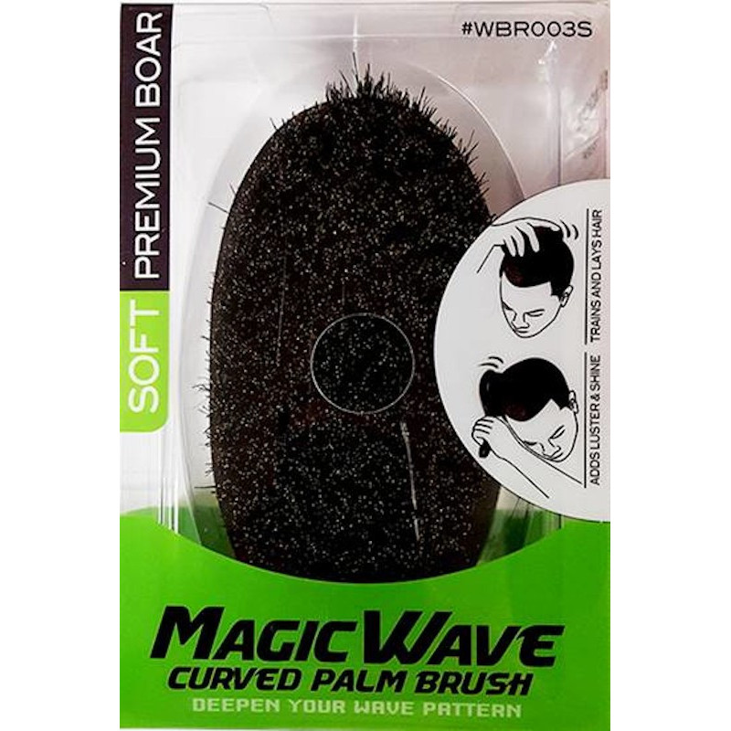Wave Curved Palm Brush Premium Boar Soft - Magic