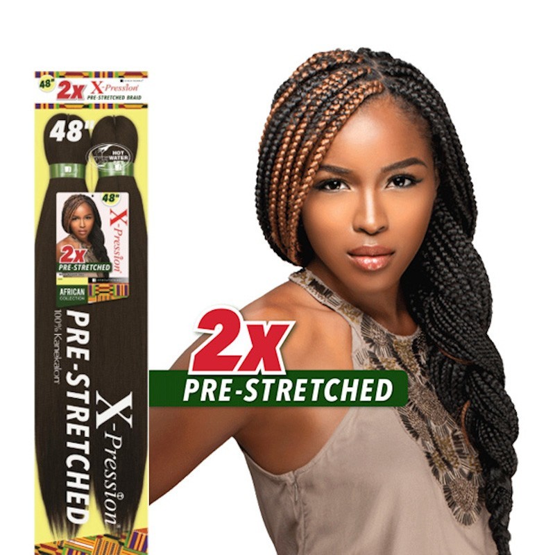 X-pression Xpression Expression 48 Braiding hair 2X Pre-Stretched Color  Green